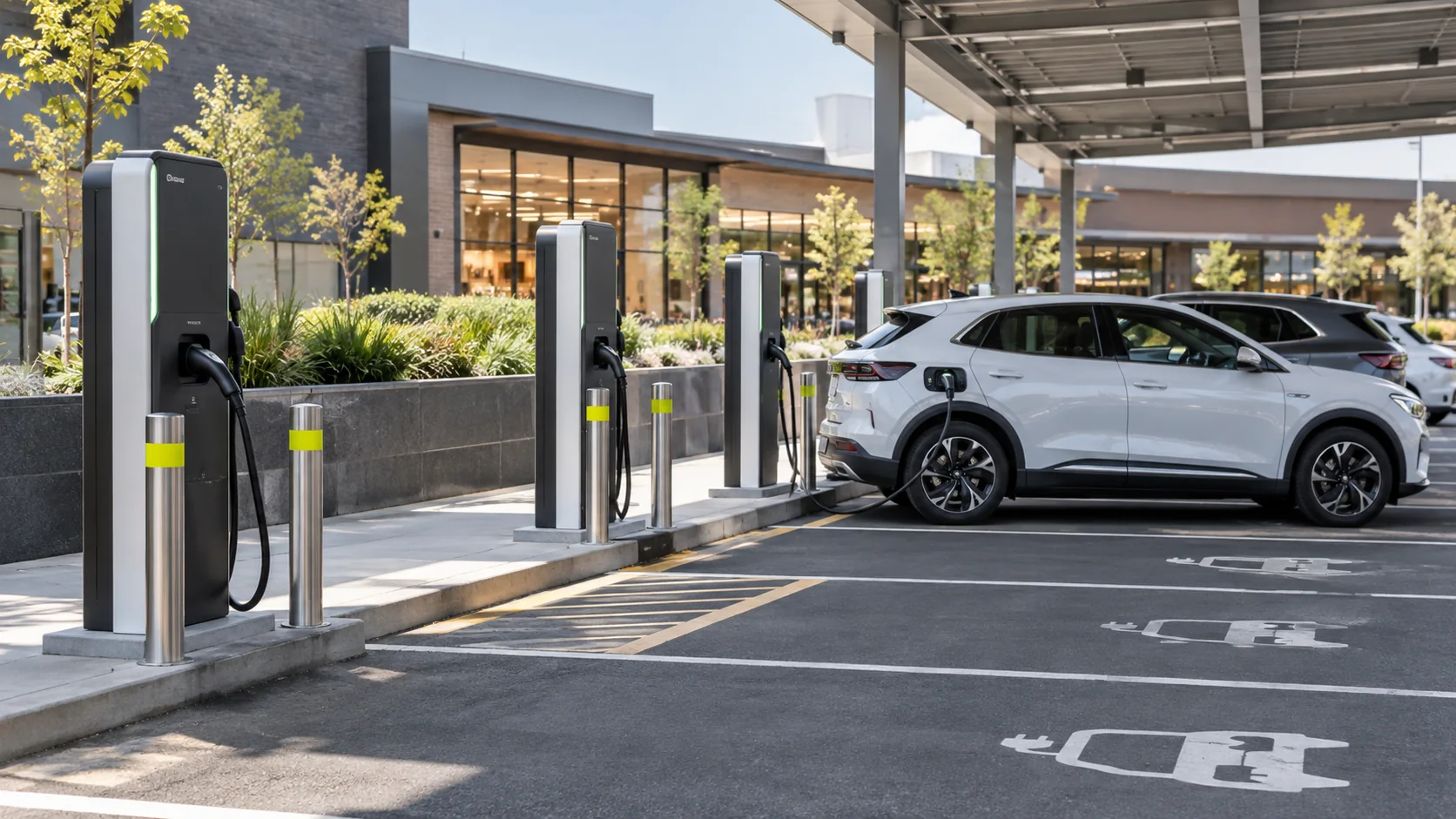Electrical planning for electric vehicle charging points at a shopping centre