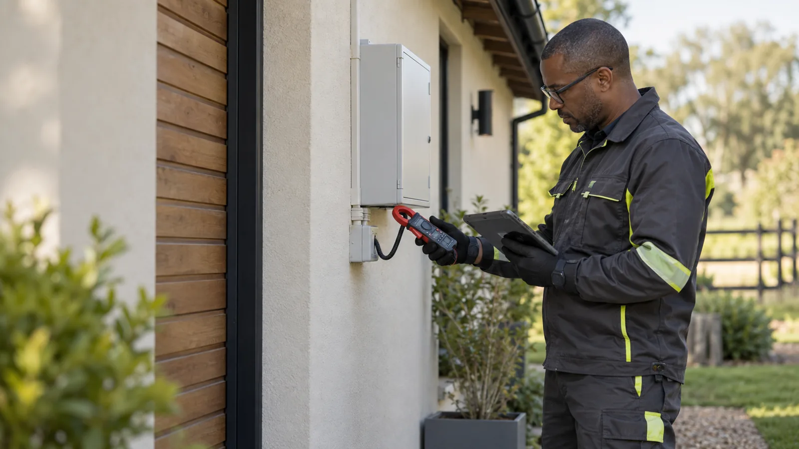 Electrician fault-finding at an isolated outbuilding sub-board on a Crowthorne residential property