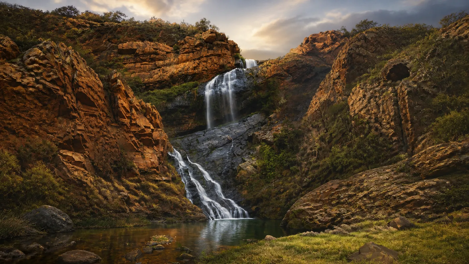 Artistic impression of Witpoortjie Waterfall at Walter Sisulu National Botanical Garden in Poortview.