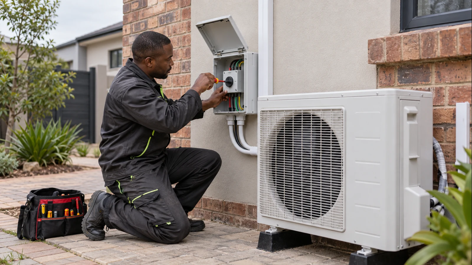Electrician performing active electrical testing for Blue Hills property planning