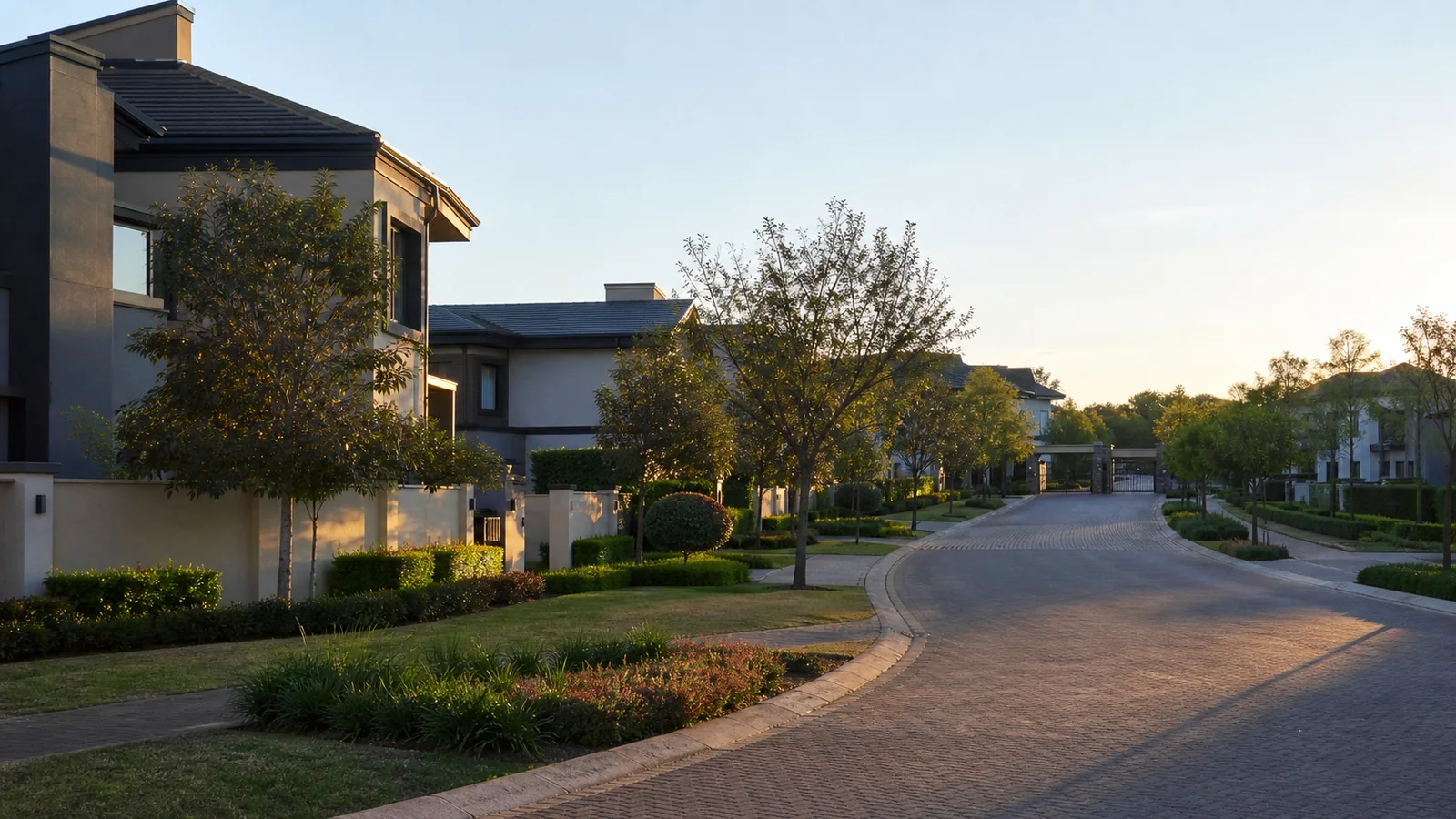 Editorial view of modern family estate property context in Brooklands Lifestyle Estate
