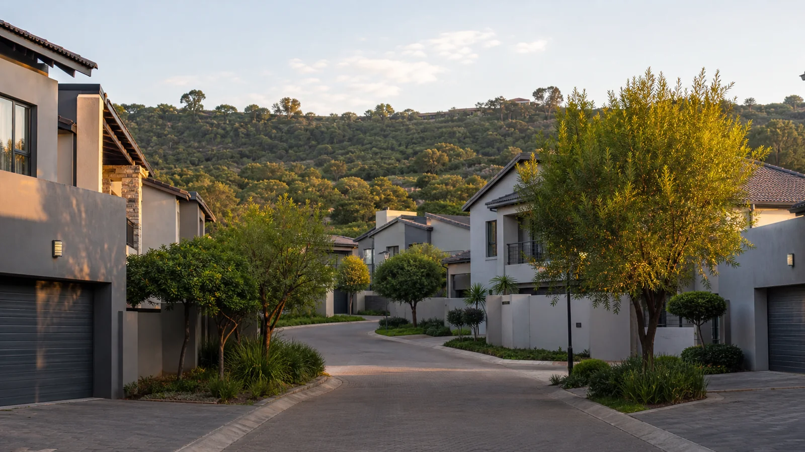 Editorial view of secure contemporary estate property context in Honeydew Manor