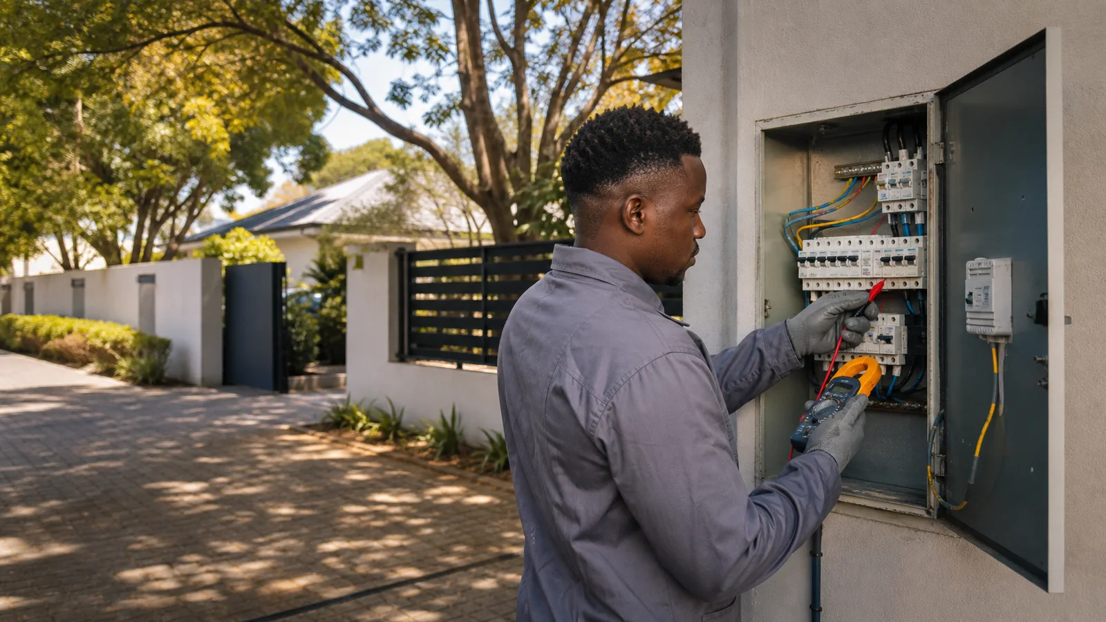 Editorial view of residential electrical inspection context in leafy Jukskei Park, Johannesburg