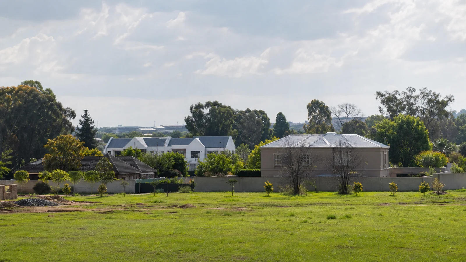 Editorial view of mixed heritage and contemporary residential property context in Modderfontein