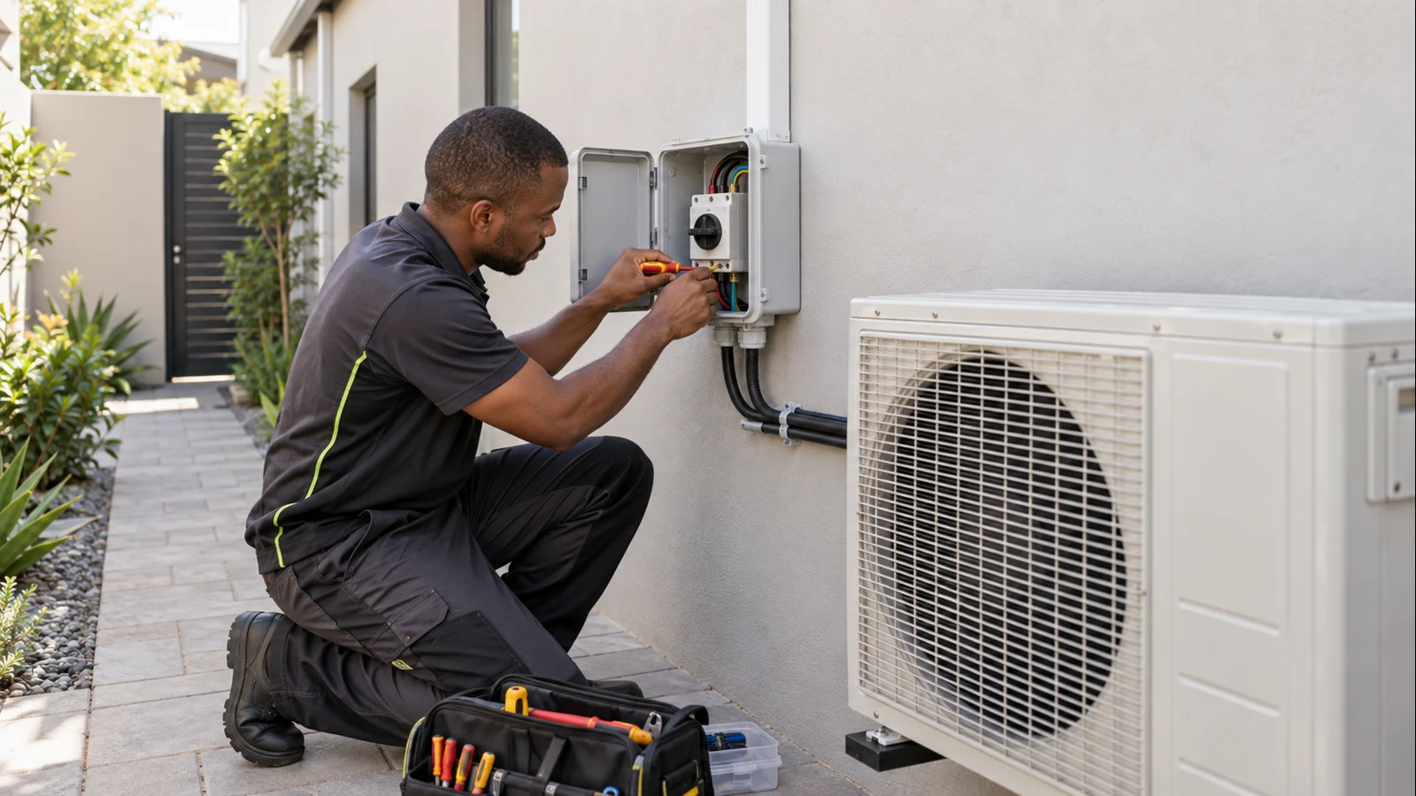 Electrician performing active electrical testing for Strathavon property planning