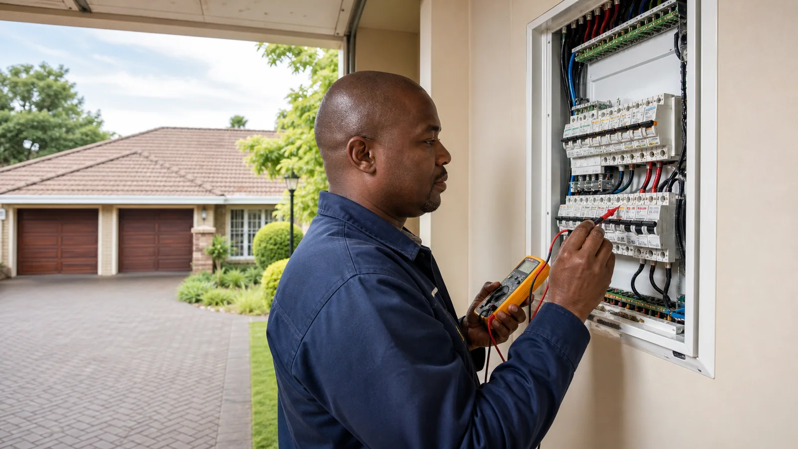 Editorial view of home electrical compliance inspection context in established Wierda Park, Centurion