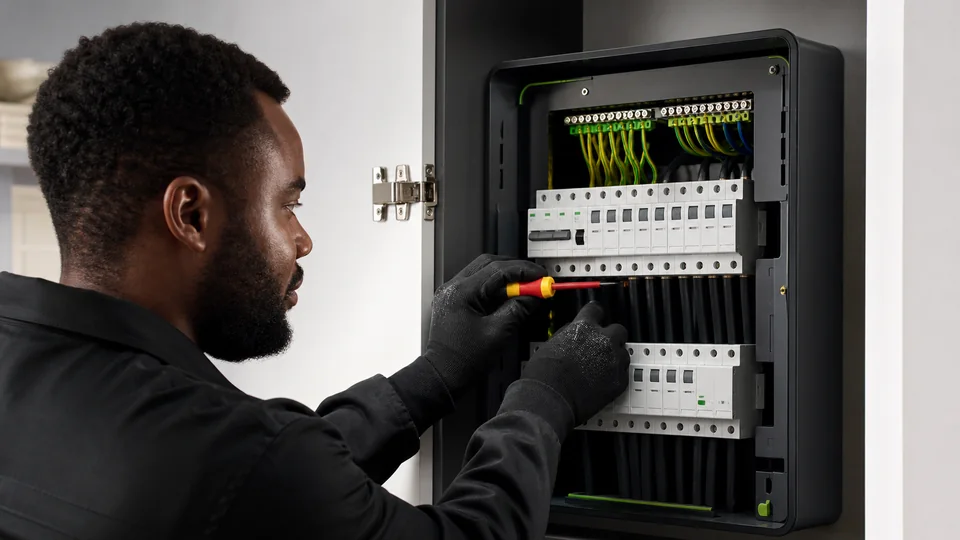 Wesslink electrician upgrading a modern residential distribution board