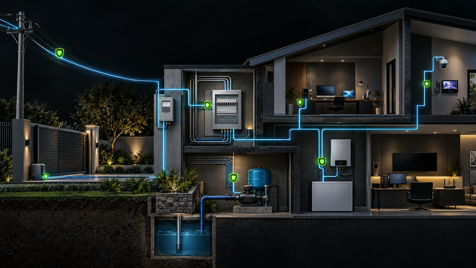 Coordinated surge protection across a property electrical distribution system